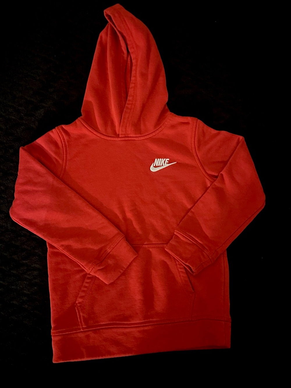 Nike Youth Red Pullover Hoodie with White Logo